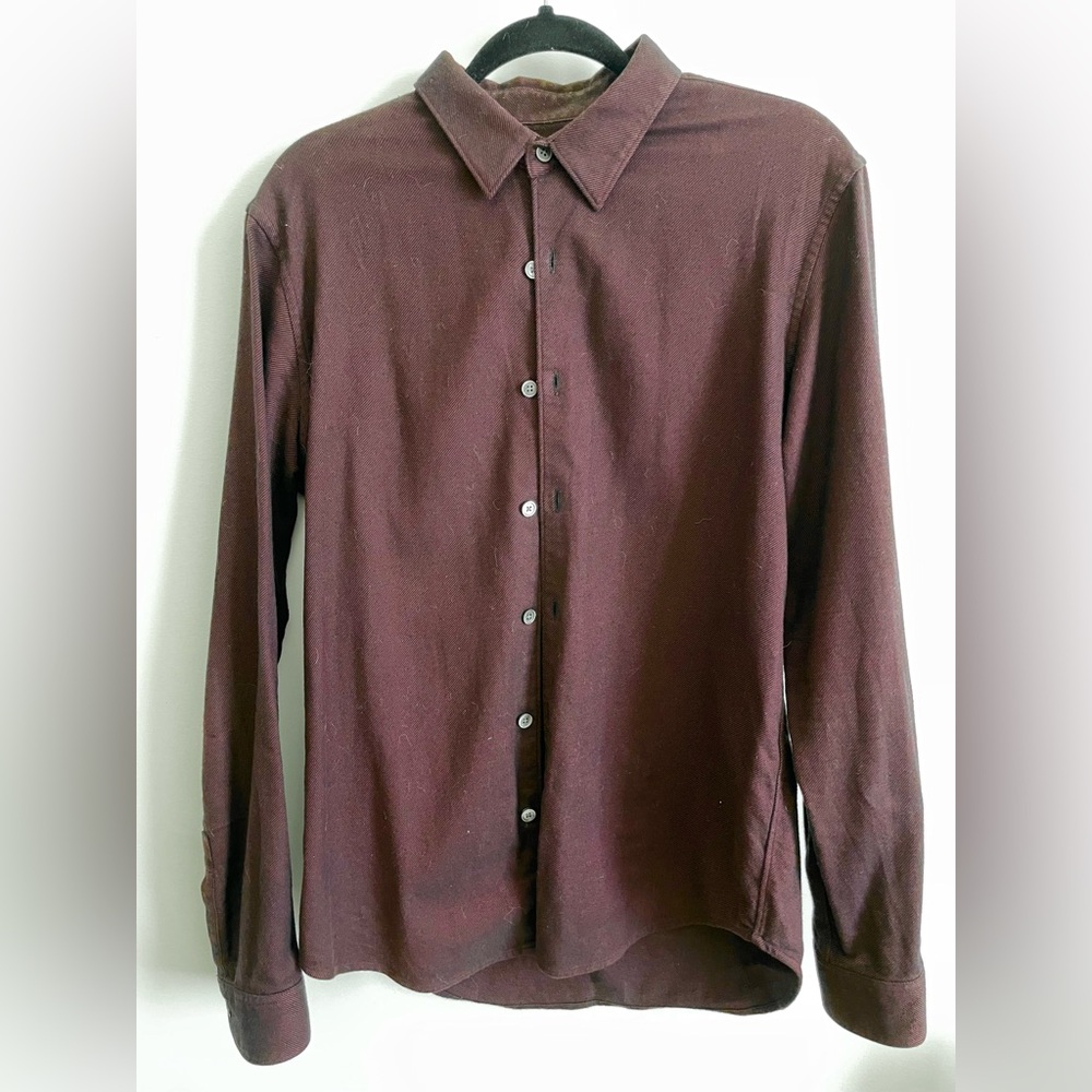 Theory Burgundy Button Up Shirt